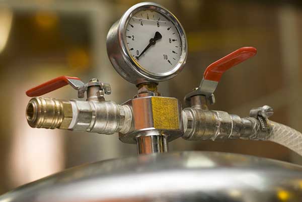 Equipment with gauges of a brewery Equipment with gauges of a brewery